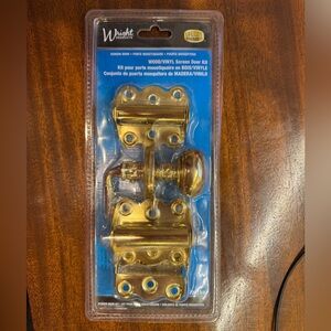 Wright Wood/Vinyl screen door handle kit - BRASS PLATED